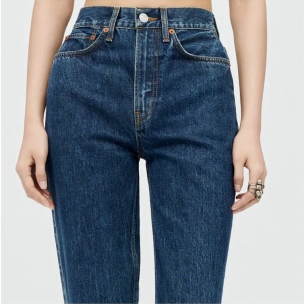 NWOT Re/Done Women's High Rise Jeans - Dark Blue #064